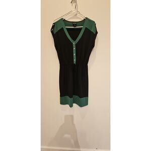 En Focus Studio Black & Green Short Cap Sleeve Dress‎ Sz.8